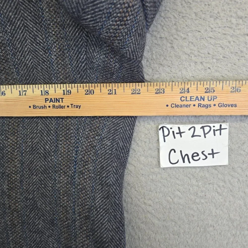 Bernhard Altman‎ Sports Coat Mens 44 Gray Wool Tweed Herringbone Blazer Jacket